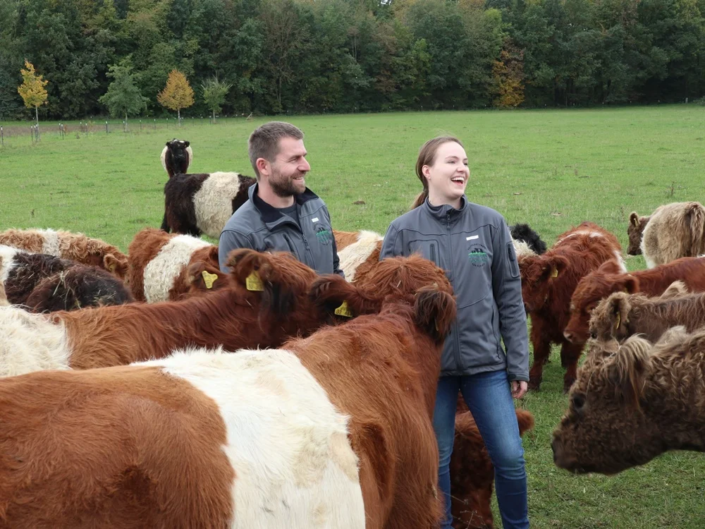 Die Drexler’s zwischen ihren Belties Die Drexler's zwischen ihren Belties